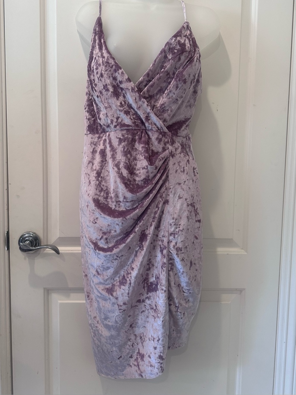 Charlotte Russe Lavender Velvet Wrap-Front Slip Dress.  Size M.
